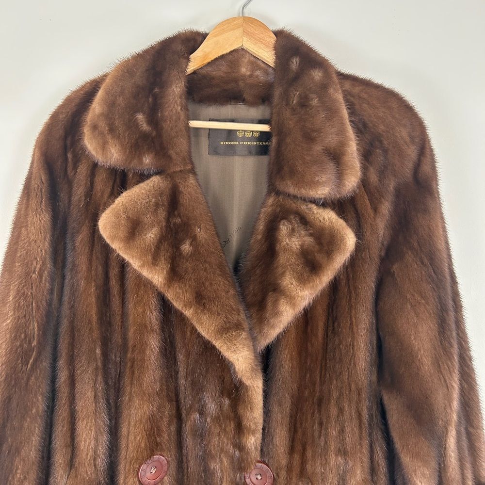 Vintage Birger Christensen Mahogany Top Tier Genuine Mink Coat Overcoat - Picture 6 of 8